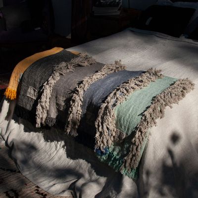 Linge de lit - 280x280cm - Couvre-lit en lin lavé - JAIPUR - DE.LENZO
