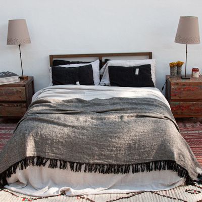 Bed linens - 300x280 cm JAIPUR washed linen bedspread - DE.LENZO