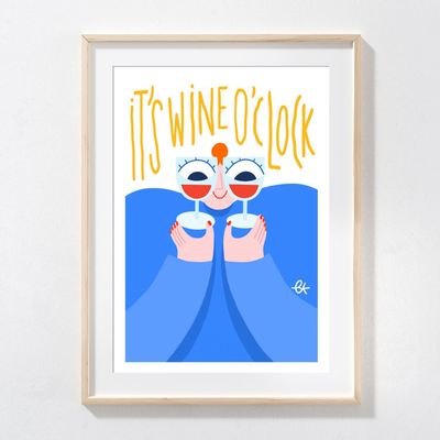 Poster - Wine O'clock poster - LAVILLETLESNUAGES