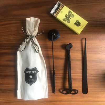 Decorative objects - Candle care kit - 3 black metal tools. - YLUSTRE
