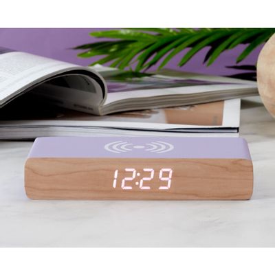 Other smart objects - PURPLE WOOD CHARGER ALARM CLOCK - LA CHAISE LONGUE DIFFUSION/LE STUDIO