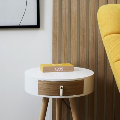 Other smart objects - YELLOW WOOD CHARGER ALARM CLOCK - LA CHAISE LONGUE DIFFUSION/LE STUDIO