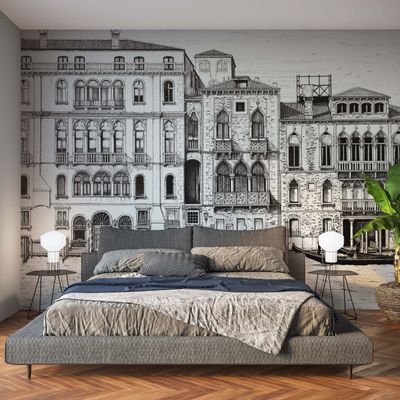 Papiers peints - Papier peint panoramique - Facade de palais vénitiens - Venice - LA TOUCHE ORIGINALE