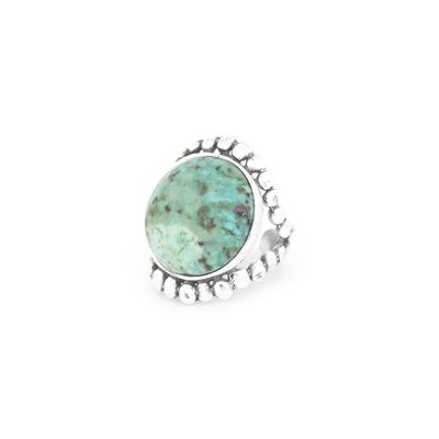 Jewelry - XL adjustable ring with African turquoise - Mara - NATURE BIJOUX