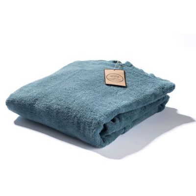 Apparel - 100% certified organic cotton sponge bath ponchos - Lagoon - ATELIER DUNE