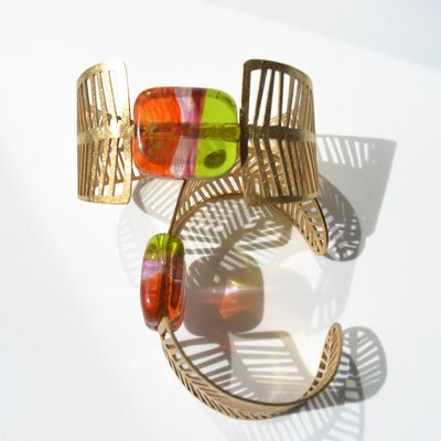 Cadeaux - Bracelet Botanica verre Murano artisanal (plaqué or 18k ) - CHAMA NAVARRO