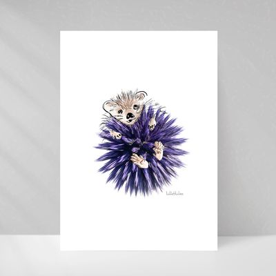 Card shop - Card with envelope | Globe thistle hedgehog - LUETTEBLUETEN