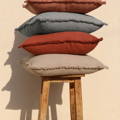 Fabric cushions - Coussin en coton texturé lavé vintage LAGOM Solid 20 po - NAKI+SSAM