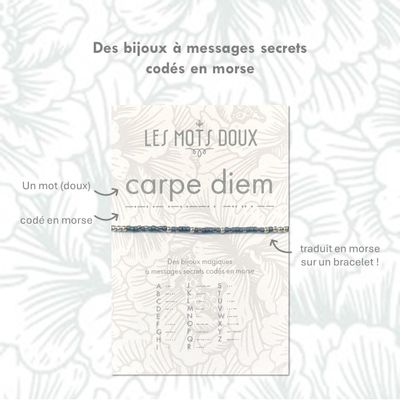 Bijoux - Bracelet Code Morse : Carpe Diem ! - LES MOTS DOUX
