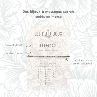 Bijoux - Bracelet Code Morse : Merci - LES MOTS DOUX