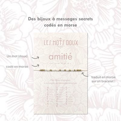 Bijoux - Bracelet Code Morse : Amitié - LES MOTS DOUX