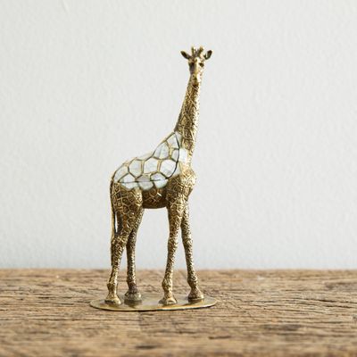 Caskets and boxes - Boîte Girafe en nacre naturelle & laiton recyclé - WILD BY MOSAIC