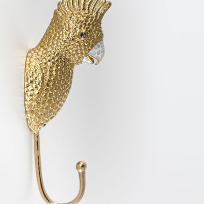 Autres décorations murales - Recycled brass parrot coat hook - WILD BY MOSAIC