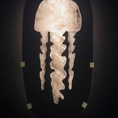 Objets design - Large Medusa sconces in slate and rock crystal. - ATELIER H