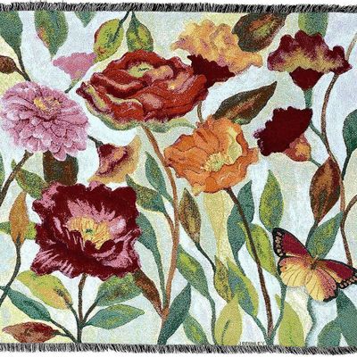 Throw blankets - Plaid poppy garden - KARENA INTERNATIONAL
