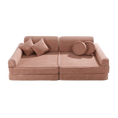 Children's sofas and lounge chairs - Aesthetic Premium Corduroy Kids Sofa, Powdery Pink - MEOWBABY