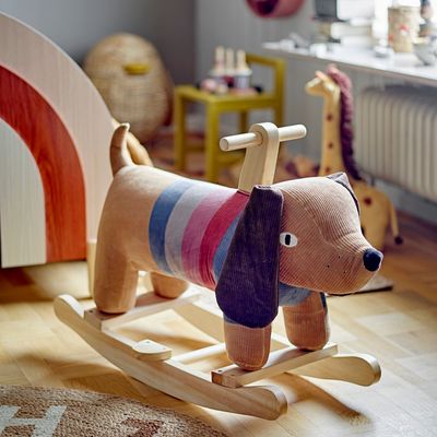 Jouets enfants - Charlie Jouet à Bascule, Chien, Marron, Polyester  - BLOOMINGVILLE MINI