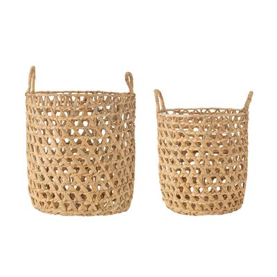 Shopping baskets - Rachel Basket, Nature, Water Hyacinth Set of 2 - BLOOMINGVILLE MULTIBRAND HOUSE