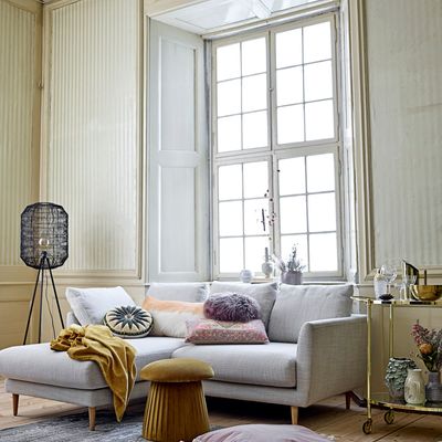 Ottomans - Roberta Pouf, Brown, Polyester  - BLOOMINGVILLE MULTIBRAND HOUSE