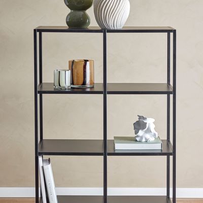 Bookshelves - Valde Bookcase, Black, Metal  - BLOOMINGVILLE MULTIBRAND HOUSE