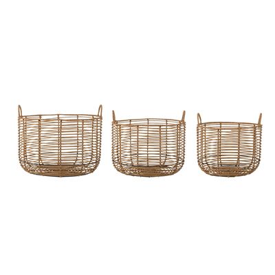 Paniers - Mekkel Panier, Nature, Polyrattan Set of 3 - BLOOMINGVILLE MULTIBRAND HOUSE