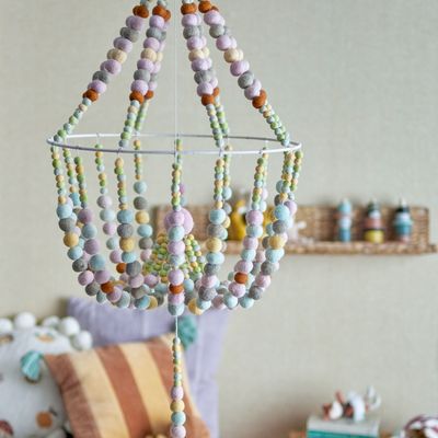 Objets de décoration - Idrees Mobile, Rose, Laine  - BLOOMINGVILLE MINI