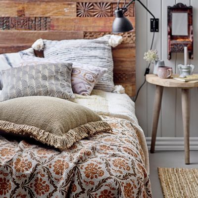 Lits - Rilo Tête de lit, Marron, Bois de récupération  - CREATIVE COLLECTION