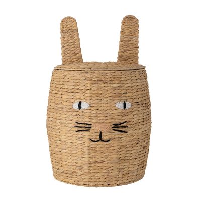 Shopping baskets - Nelle Basket w/Lid, Nature, Water Hyacinth - BLOOMINGVILLE MINI