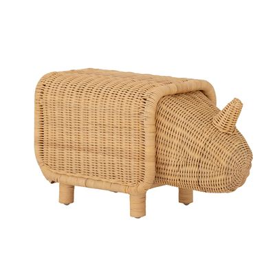 Tabourets - Soffe Tabouret avec rangement, Nature, Rotin - BLOOMINGVILLE MINI