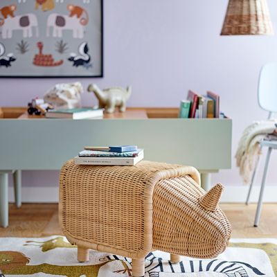 Stools - Soffe Stool w/Storage, Nature, Rattan  - BLOOMINGVILLE MINI