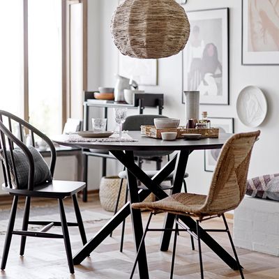 Tables Salle à Manger - Connor Table de salle à manger, Noir, FSC® 100%, Chêne  - BLOOMINGVILLE MULTIBRAND HOUSE