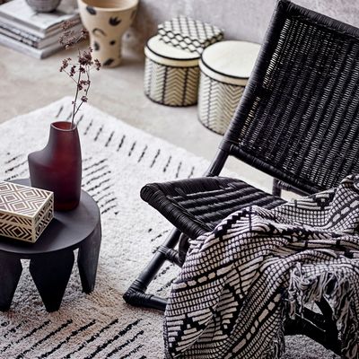 Chaises longues - Baz Chaise de salon, Noir, Rotin  - BLOOMINGVILLE MULTIBRAND HOUSE