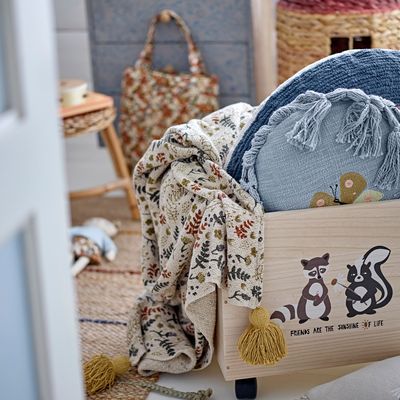 Storage boxes - Nonni Storage  Box w/Wheels, Nature, Paulownia Set of 2 - BLOOMINGVILLE MINI