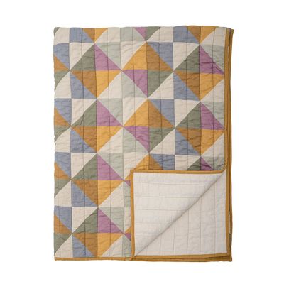 Throw blankets - Crewe Quilt, Yellow, Cotton OEKO-TEX®  - BLOOMINGVILLE