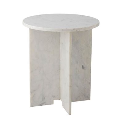 Autres tables - Jasmia Table d'appoint, Blanc, Marbre - BLOOMINGVILLE MULTIBRAND HOUSE