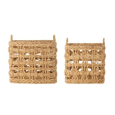 Shopping baskets - Marnie Basket, Nature, Water Hyacinth Set of 2 - BLOOMINGVILLE MULTIBRAND HOUSE
