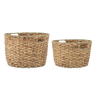 Shopping baskets - Rime Basket, Nature, Water Hyacinth Set of 2 - CREATIVE COLLECTION