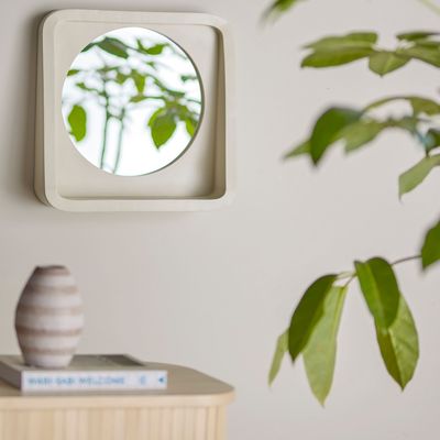 Miroirs - Phoebe Miroir avec étagère, Nature, Polyrésine  - BLOOMINGVILLE MULTIBRAND HOUSE