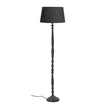 Floor lamps - Callie Floor Lamp, Black, Rubberwood  - BLOOMINGVILLE