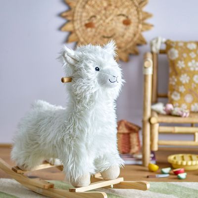 Jouets enfants - Kinto Jouet à bascule, Lama, Blanc, Polyester  - BLOOMINGVILLE MINI