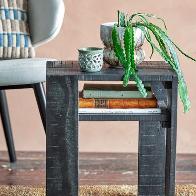 Autres tables  - Emillio Table d'appoint, Noir, Pin  - CREATIVE COLLECTION