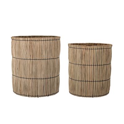 Shopping baskets - Elit Basket, Nature, Mendong Grass Set of 2 - BLOOMINGVILLE MULTIBRAND HOUSE