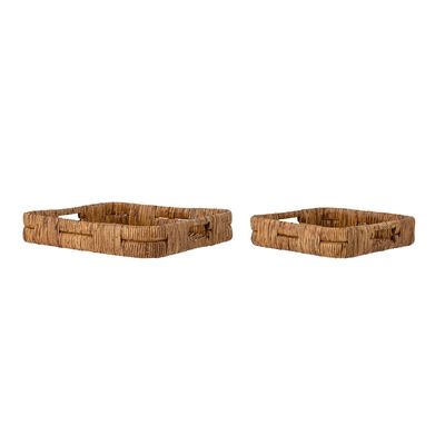 Kitchen utensils - Diann Serving Tray, Brown, Rattan Set of 2 - BLOOMINGVILLE