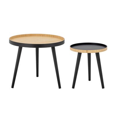 Coffee tables - Cappuccino Coffee Table, Black, Bamboo Set of 2 - BLOOMINGVILLE