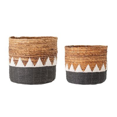 Shopping baskets - Naimi Basket, Nature, Banana Leaf Set of 2 - CREATIVE COLLECTION