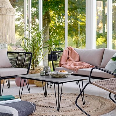 Sofas - Mundo Sofa, Black, Metal  - BLOOMINGVILLE MULTIBRAND HOUSE