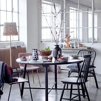 Tables Salle à Manger - Lope Table de salle à manger, Noir, Acacia  - CREATIVE COLLECTION