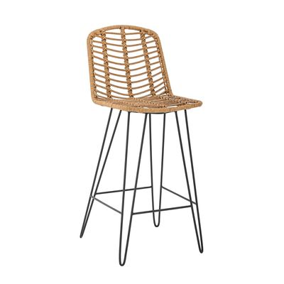 Chairs - Vargas Bar Chair, Nature, Polyrattan  - BLOOMINGVILLE MULTIBRAND HOUSE