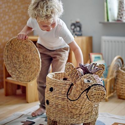 Paniers - Bobbi Panier avec couvercle, Nature, Jacinthe d'eau - BLOOMINGVILLE MINI