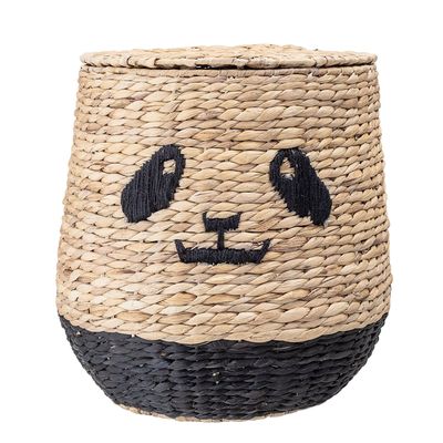 Shopping baskets - Youl Basket w/Lid, Nature, Water Hyacinth - BLOOMINGVILLE MINI